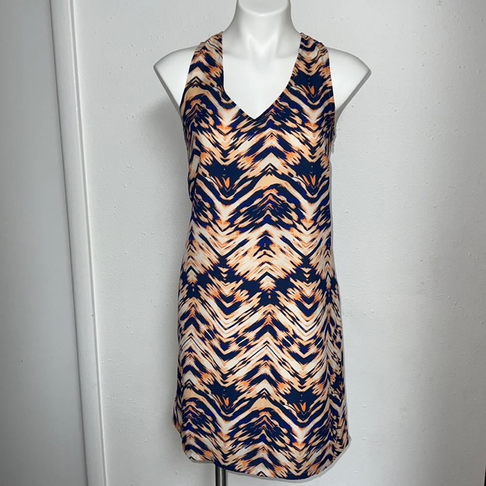 Porophrase Back Tie Pull Over Geometric Dress 8